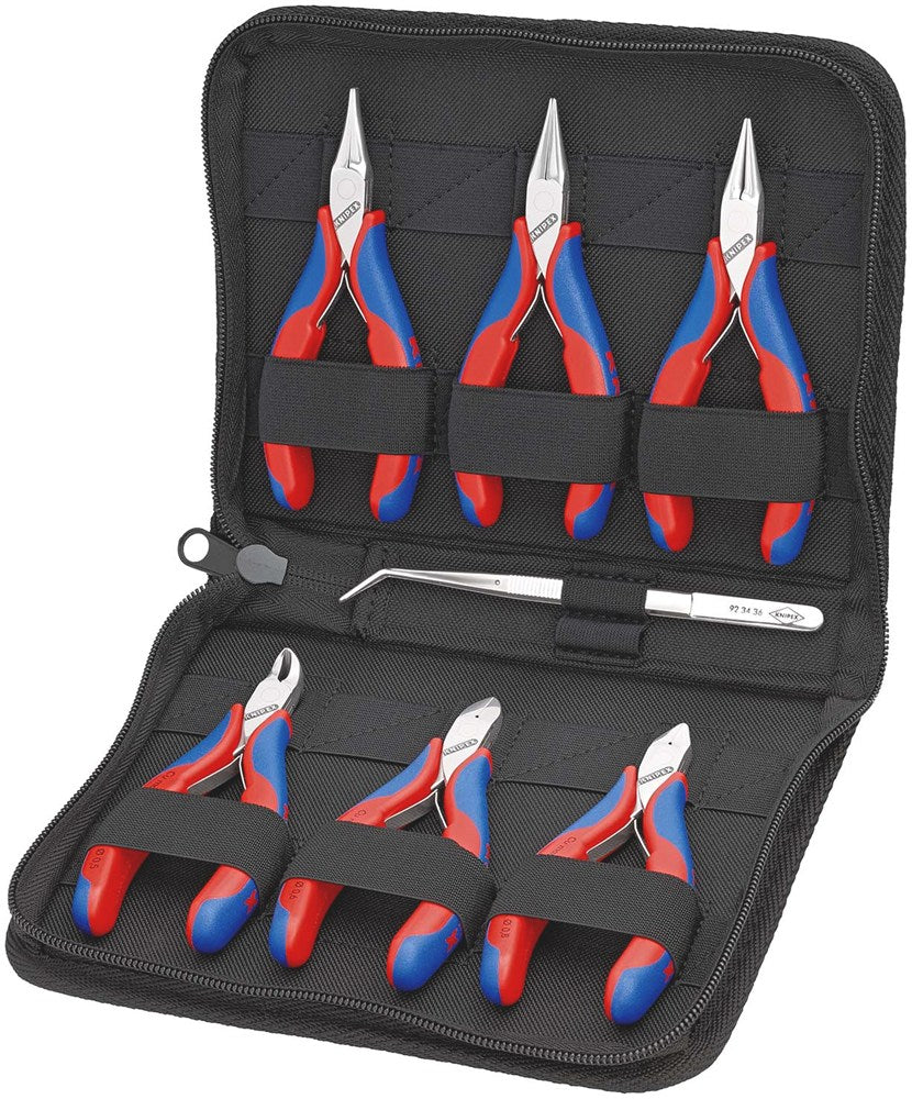 KNIPEX 00 20 16 Etui met elektronicatangen met gereedschappen voor werken aan elektronische componen