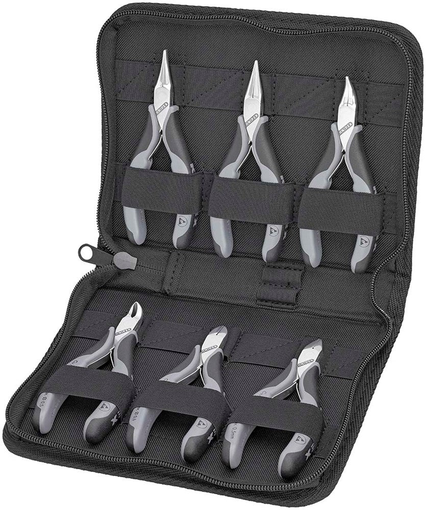 KNIPEX 00 20 17 Etui met elektronicatangen met gereedschappen voor werken aan elektronische componen