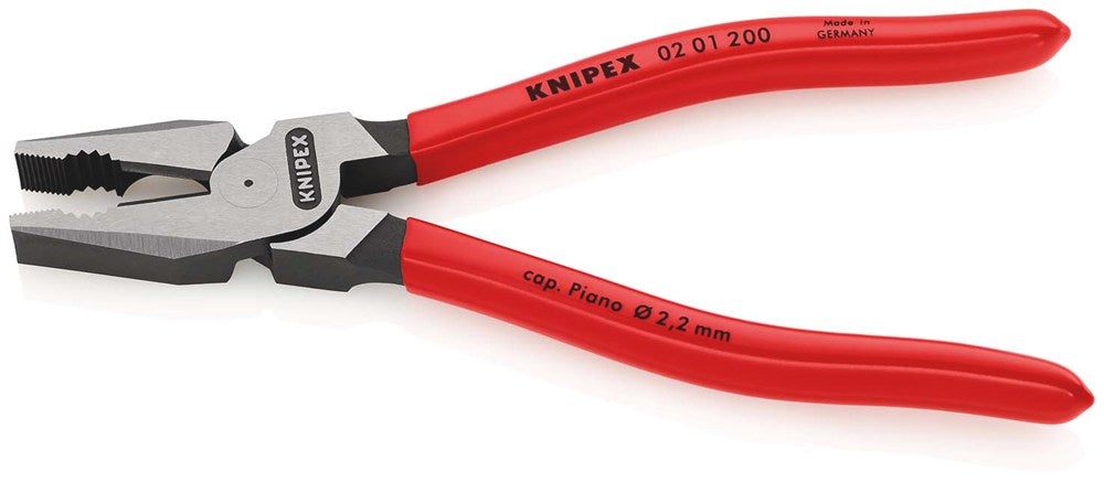 KNIPEX 02 01 200 Kracht-Kombitang met kunststof bekleed zwart geatramenteerd 200 mm
