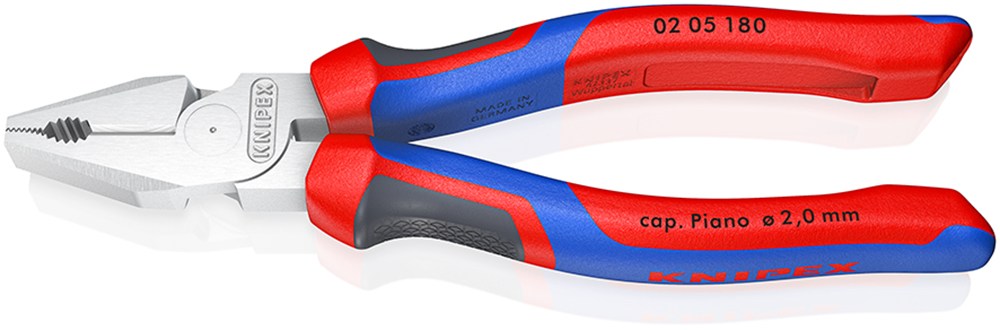 KNIPEX 02 05 180 Kracht-Kombitang met comfortgrepen verchroomd 184 mm