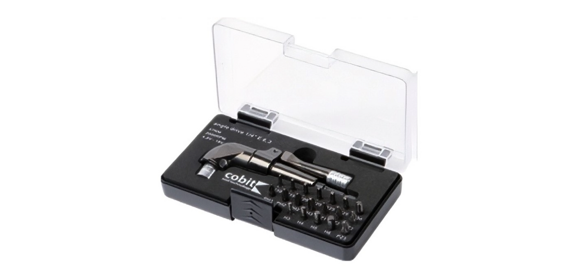19-delige set haakse schroevendraaier 57Nm PH1/2/3 PZ1/2/3 TX10/15/20/25/30