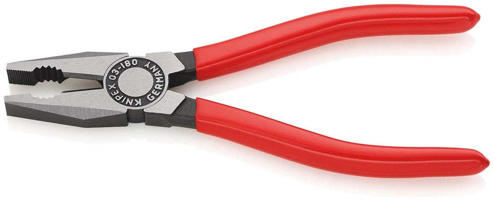 KNIPEX 03 01 180 Kombitang met kunststof bekleed zwart geatramenteerd 180 mm