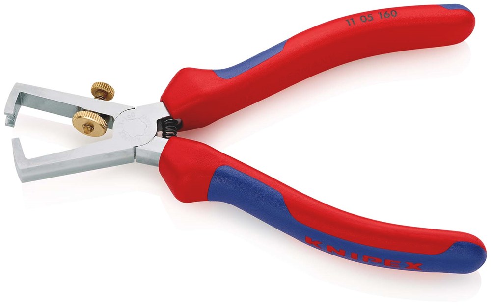 KNIPEX 11 05 160 Afstriptang met openingsveer, universeel met meer-componenten greep verchroomd 160