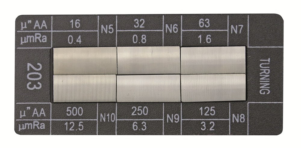 Oberflachen-Vergleichsplatten 6 Tlg. , ISO Kl. N2-N10 fur Drehen