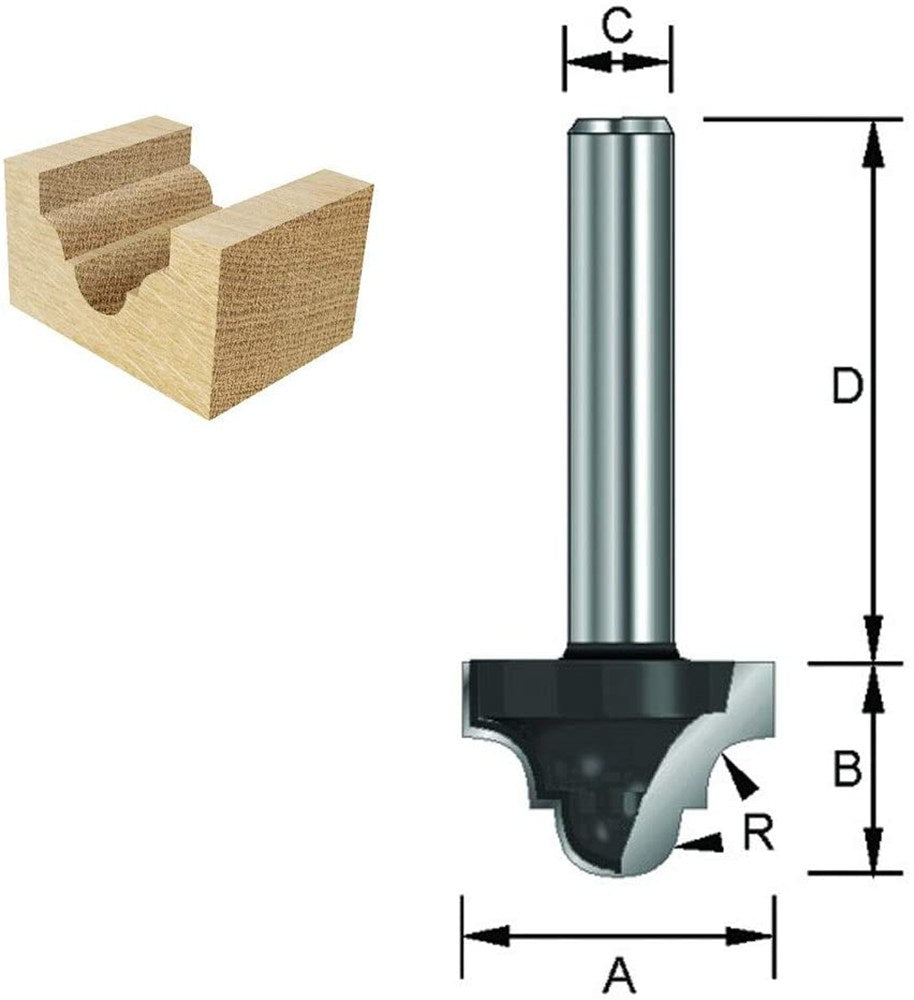 Sierprofielfrees HM R2.4 kolf 6mm