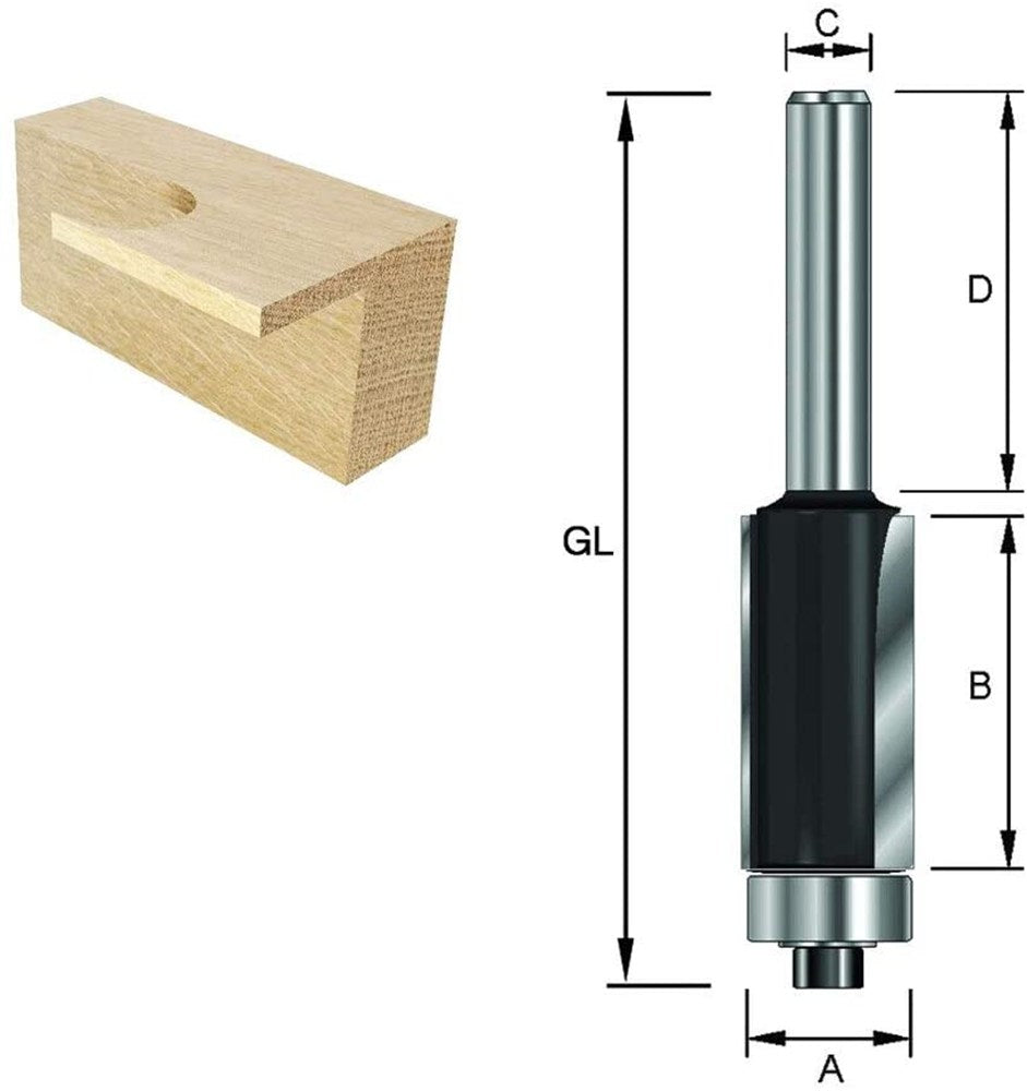Kantenfrees met lager HM A/B 12.7/25.4mm