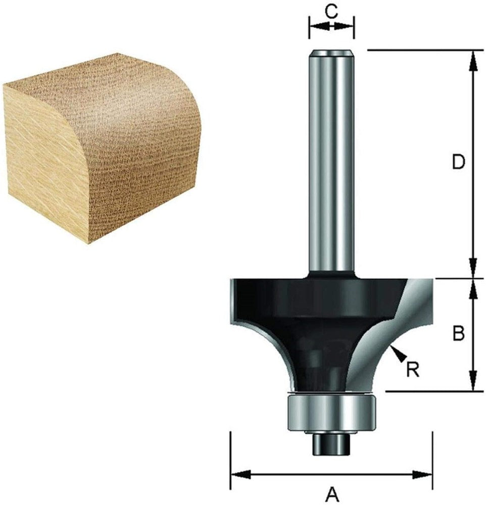 Afrondfrees HM R25.4 met lager
