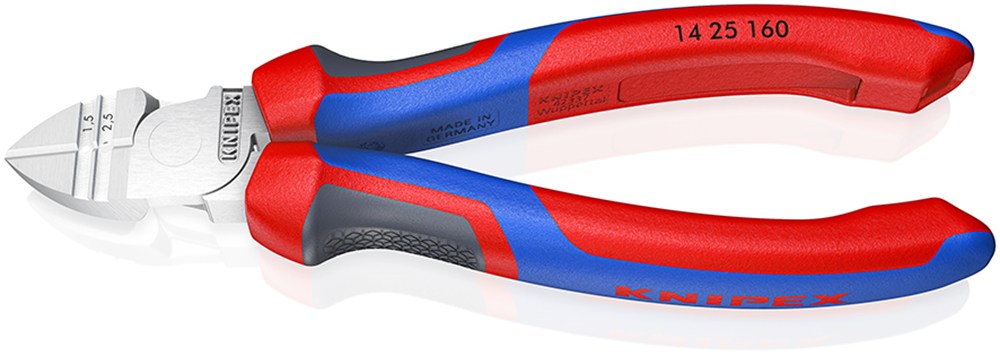 KNIPEX 14 25 160 Afstrip-zijsnijtang met comfortgrepen verchroomd 160 mm