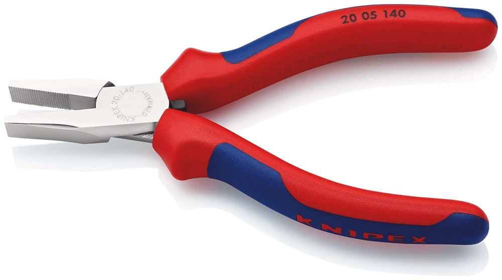 KNIPEX 20 05 140 Platbuigtang met meer-componenten greep verchroomd 140 mm