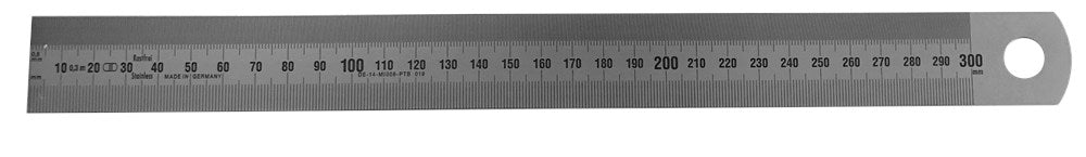 Liniaal 1000x30x1,0mm RvS, enkelzijdig