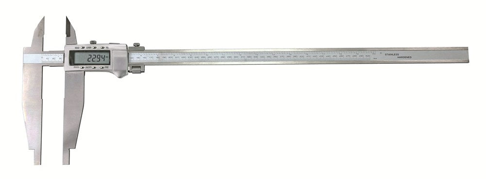 Digitale werkplaats schuifmaat 600x150mm RVS, fijn-instelling met punten