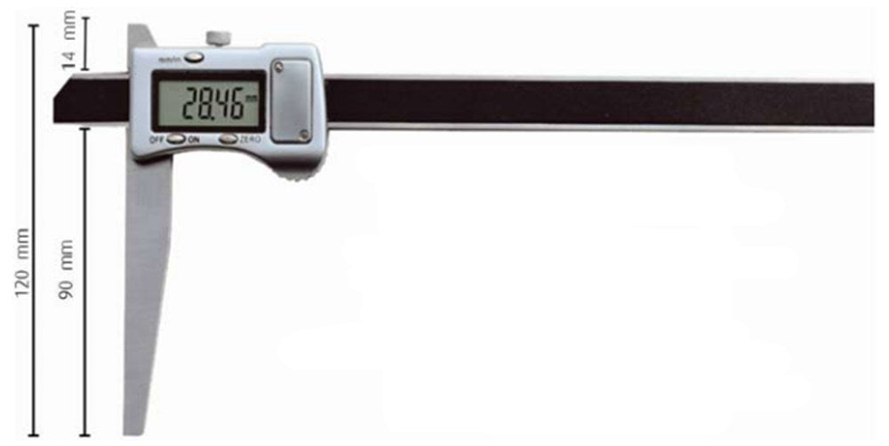Digitale diepteschuifmaat asymetrische meetbrug 90/120mm