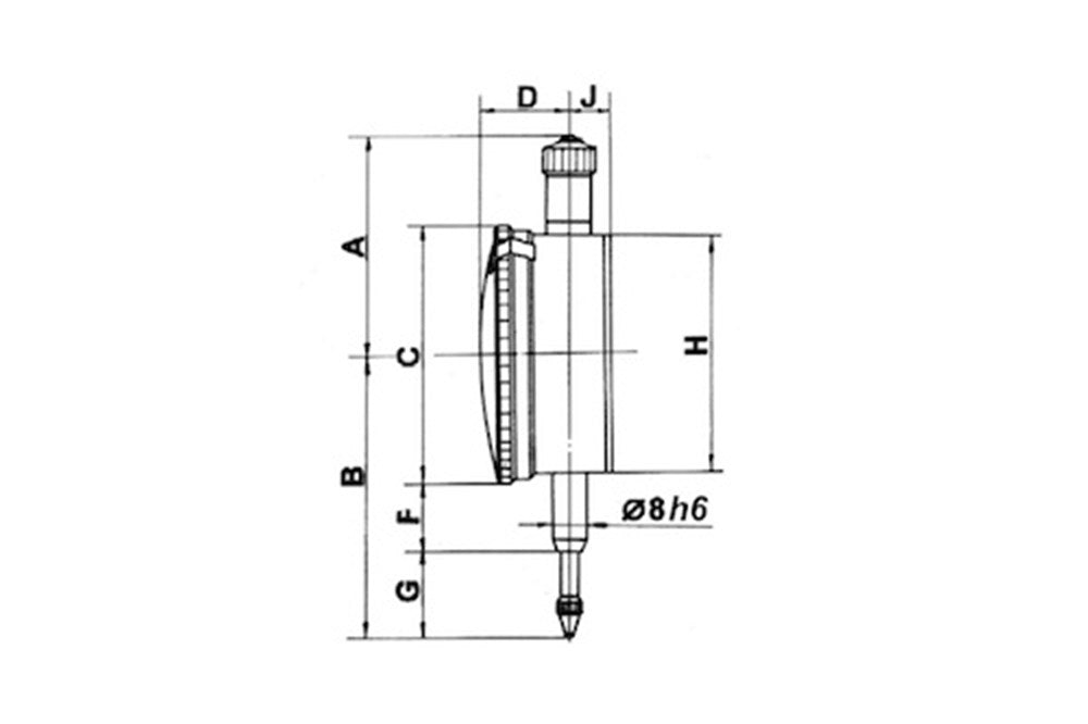 Mechanische meetklok bereik 0-5mm Schokbestendig
