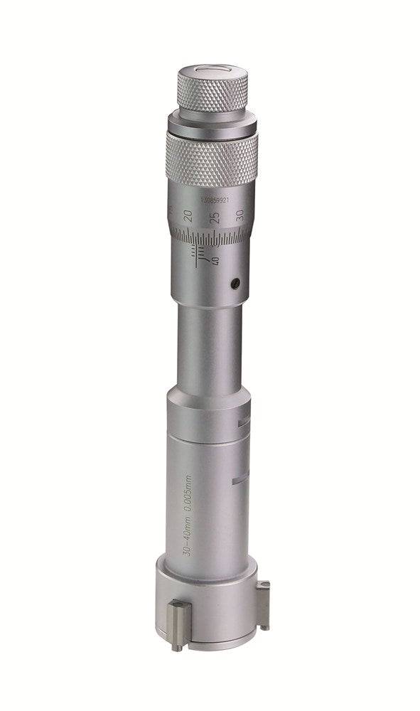 Driepunt binnen micrometer 30-40mm met ring, voor blinde gaten