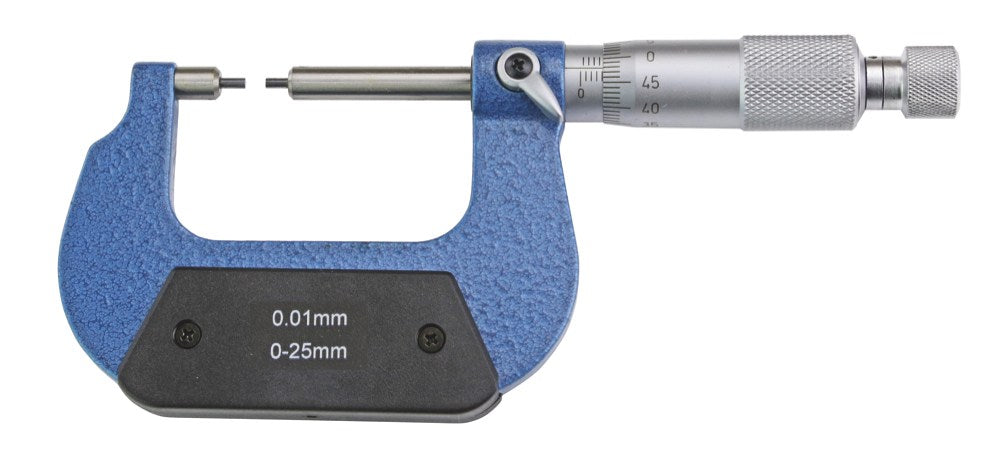 Micrometer 25-50mm met getrapt meetvlak dia. 2x5mm, aflezing 0,005mm