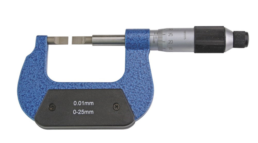 Micrometer 75-100mm met meetpunt 0,75x6,5mm tbv groeven, aflezing 0,01mm