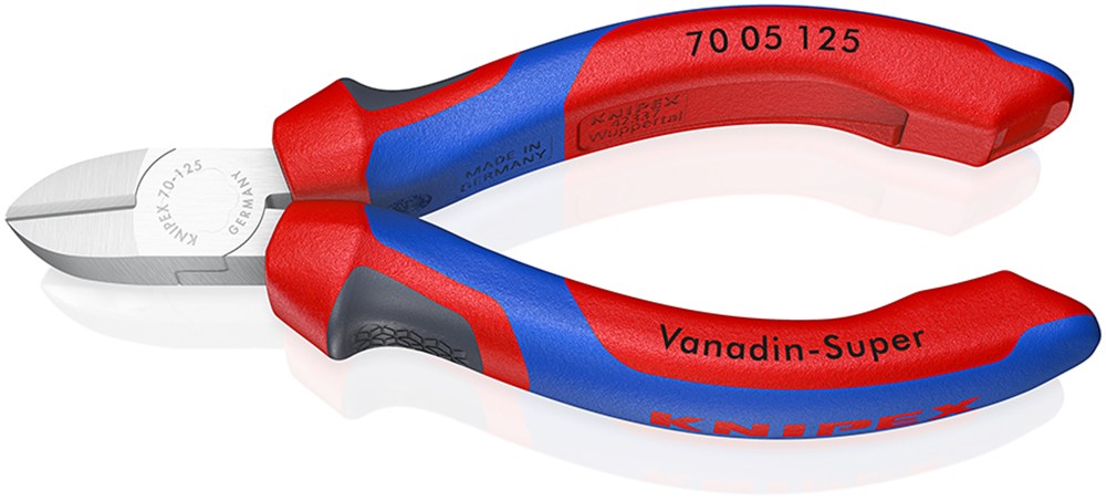 KNIPEX 70 05 125 Zijsnijtang met comfortgrepen verchroomd 125 mm