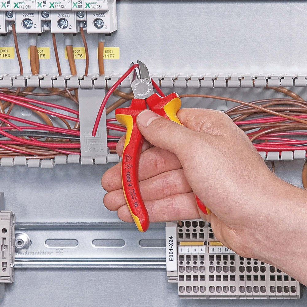 KNIPEX 70 06 125 Zijsnijtang geïsoleerd met meer-componentengrepen, VDE-getest verchroomd 125 mm