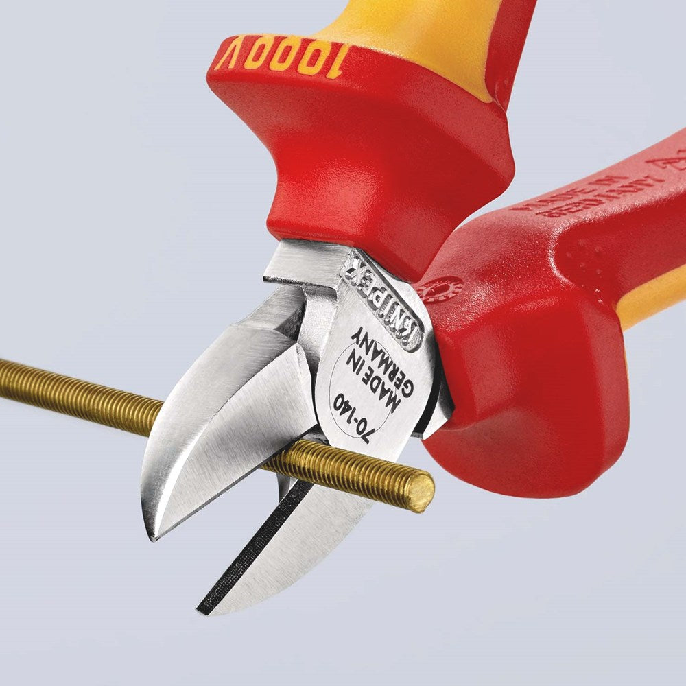 KNIPEX 70 06 140 Zijsnijtang geïsoleerd met meer-componentengrepen, VDE-getest verchroomd 140 mm