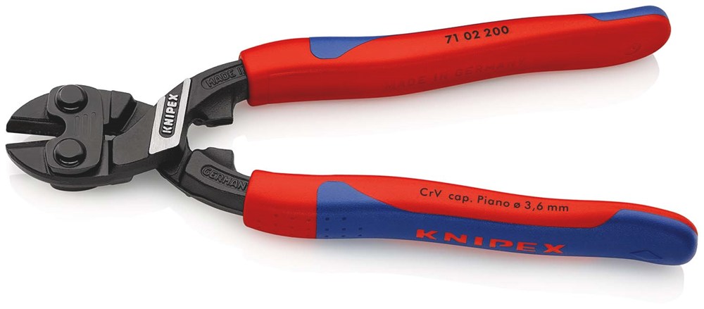 KNIPEX 71 02 200 CoBolt® Compacte boutensnijtang met slanke meer-componentengrepen zwart geatramente