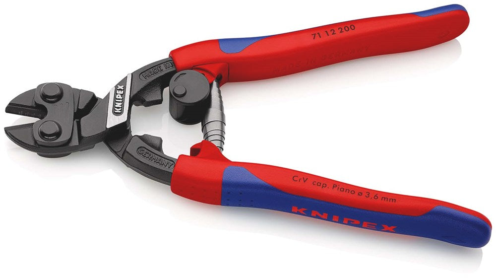 KNIPEX 71 12 200 CoBolt® Compacte boutensnijtang met slanke meer-componentengrepen zwart geatramente