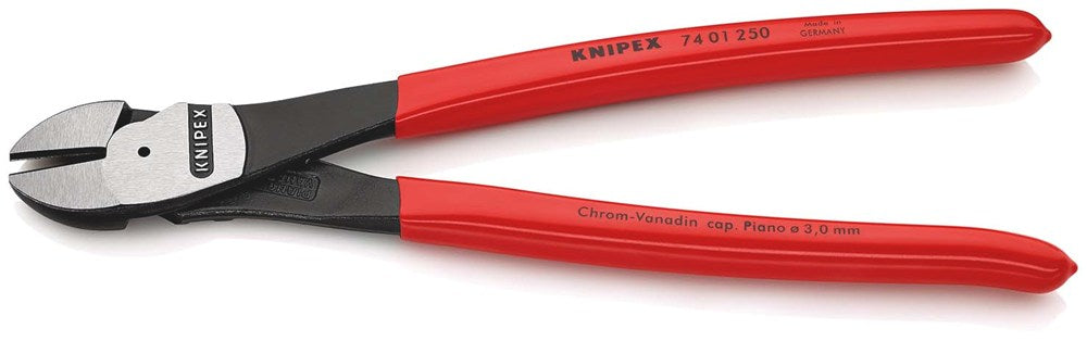 KNIPEX 74 01 250 Kracht-zijsnijtang met kunststof bekleed zwart geatramenteerd 250 mm