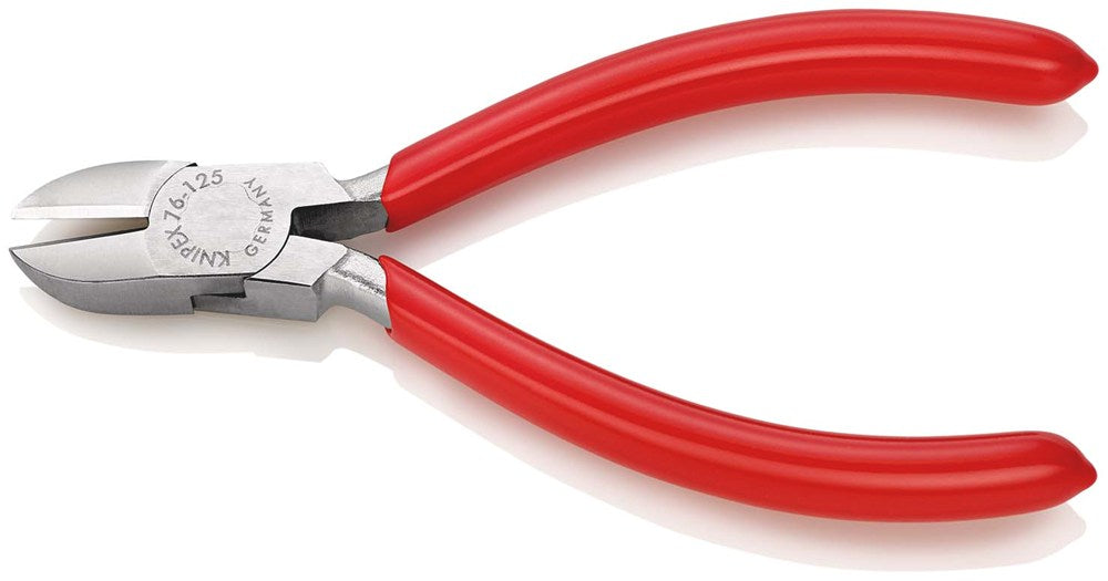 KNIPEX 76 03 125 Zijsnijtang voor elektromechanica met kunststof bekleed verchroomd 125 mm