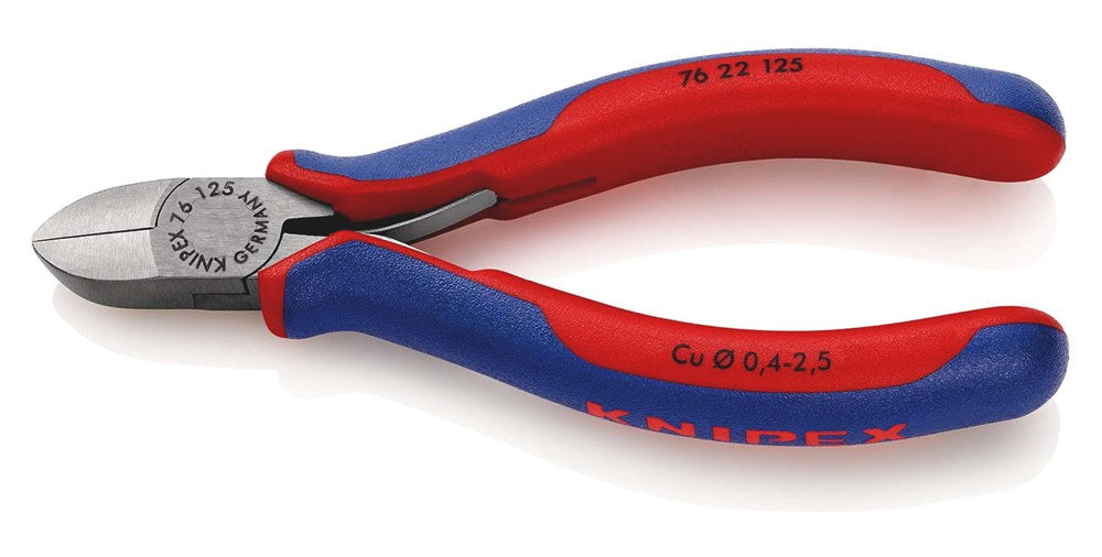 KNIPEX 76 22 125 Zijsnijtang voor elektromechanica met meer-componenten greep zwart geatramenteerd 1