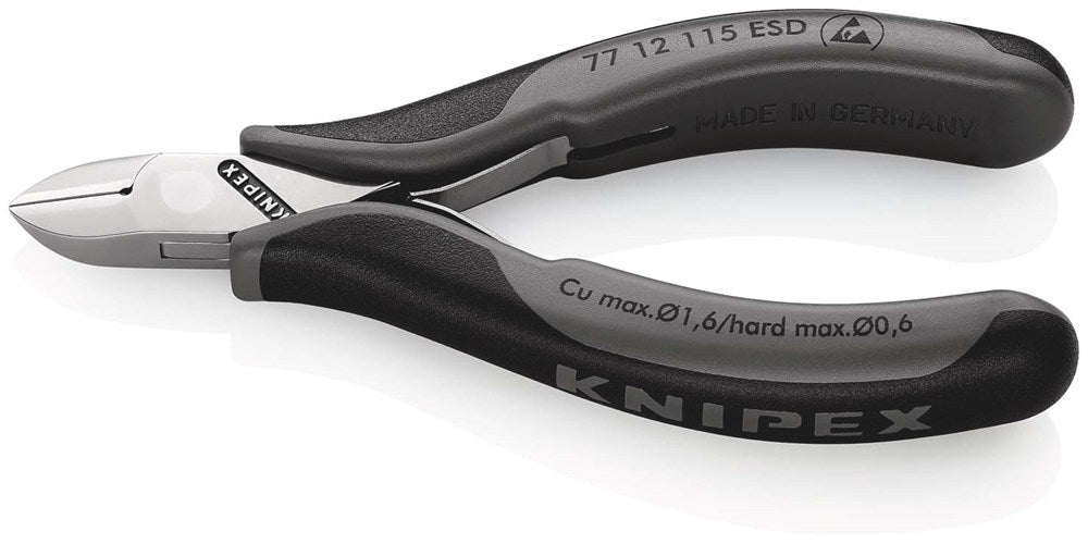 KNIPEX 77 12 115 ESD Elektronica-zijsnijtangen ESD met doorgestoken scharnier met meer-componenten g