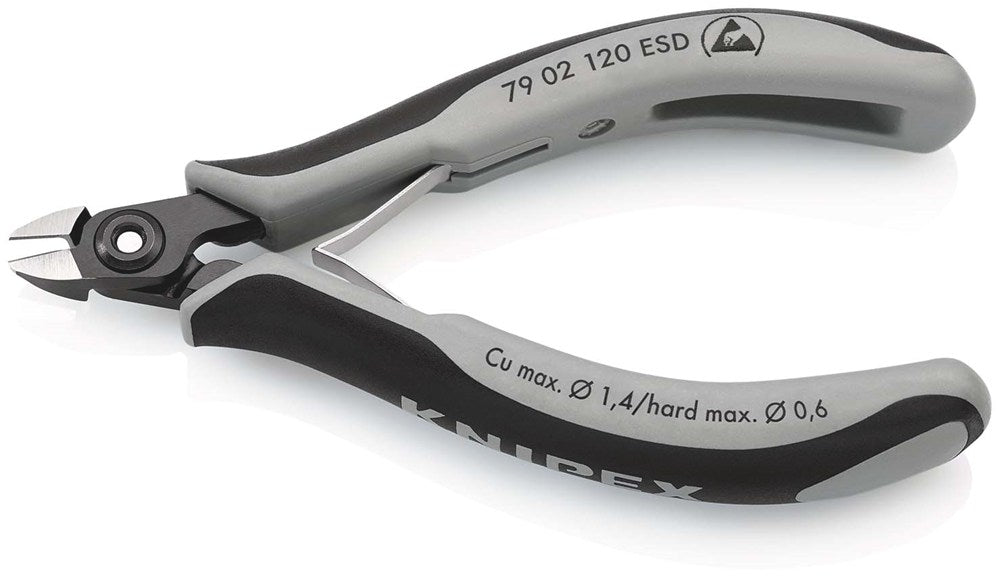 KNIPEX 79 02 120 ESD Precisie elektronica-zijsnijtang ESD met meer-componenten greep gebruineerd 120