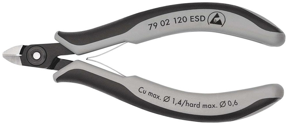 KNIPEX 79 02 120 ESD Precisie elektronica-zijsnijtang ESD met meer-componenten greep gebruineerd 120