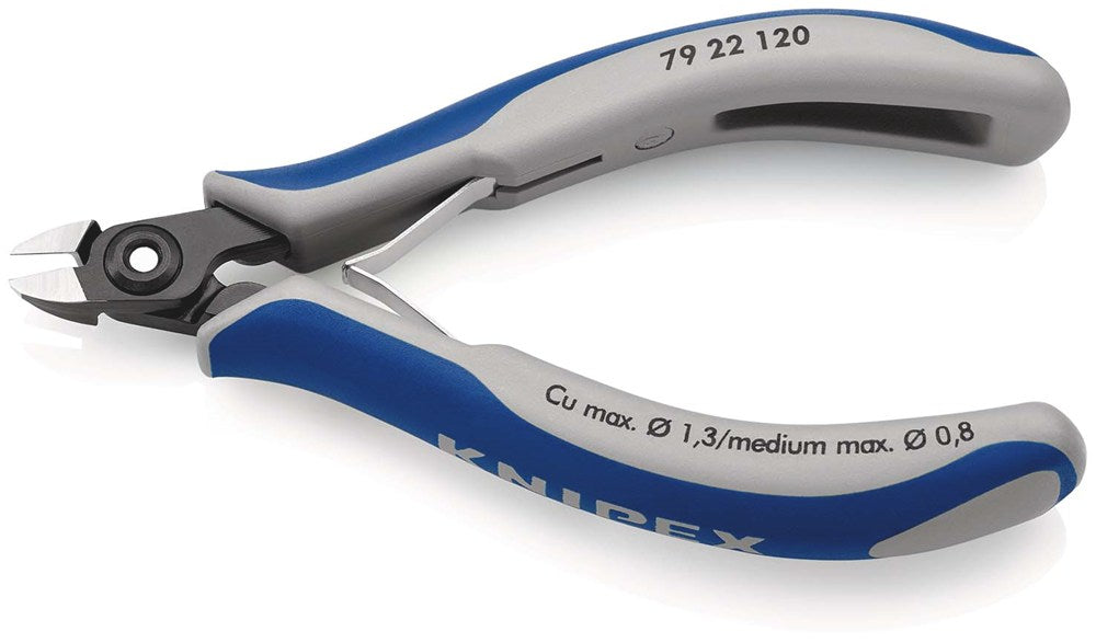 KNIPEX 79 22 120 Precisie elektronica-zijsnijtang met meer-componenten greep gebruineerd 120 mm