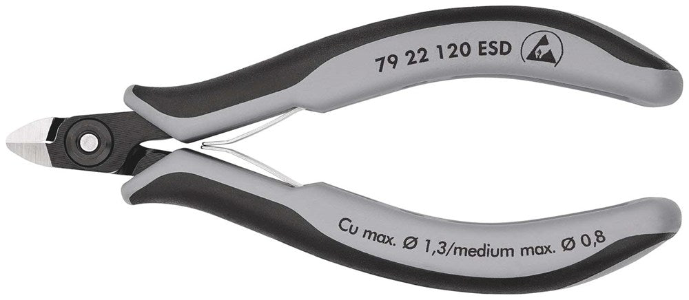 KNIPEX 79 22 120 ESD Precisie elektronica-zijsnijtang ESD met meer-componenten greep gebruineerd 120