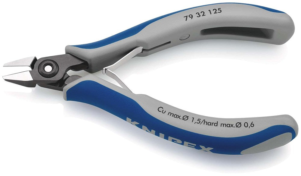 KNIPEX 79 32 125 Precisie elektronica-zijsnijtang met meer-componenten greep gebruineerd 125 mm