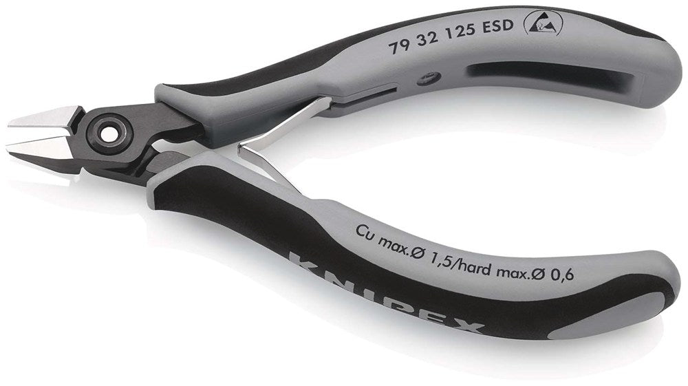 KNIPEX 79 32 125 ESD Precisie elektronica-zijsnijtang ESD met meer-componenten greep gebruineerd 125