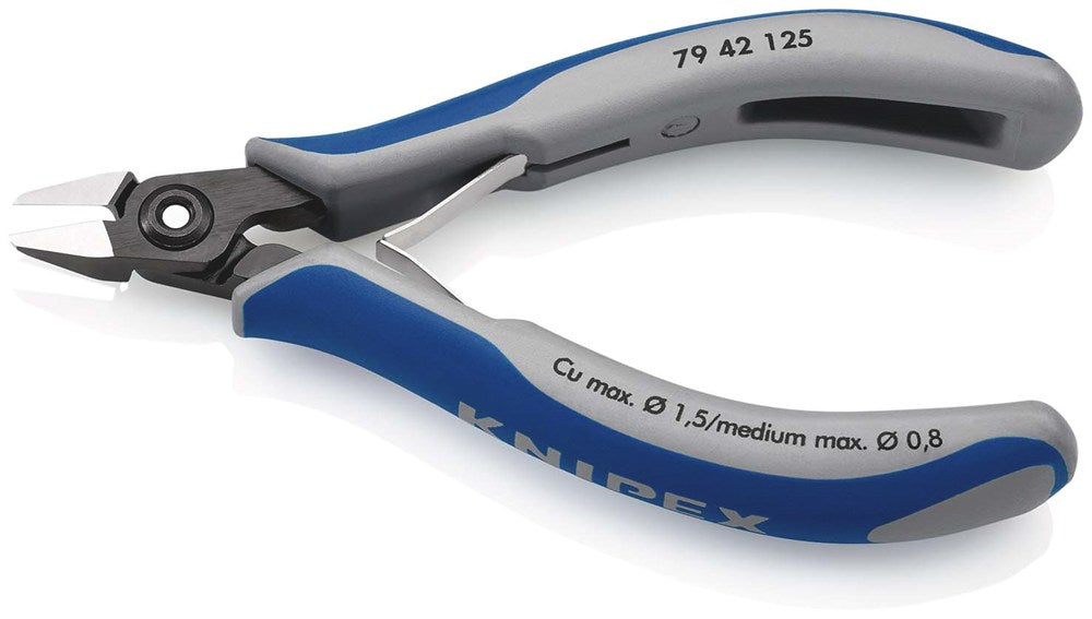 KNIPEX 79 42 125 Precisie elektronica-zijsnijtang met meer-componenten greep gebruineerd 125 mm