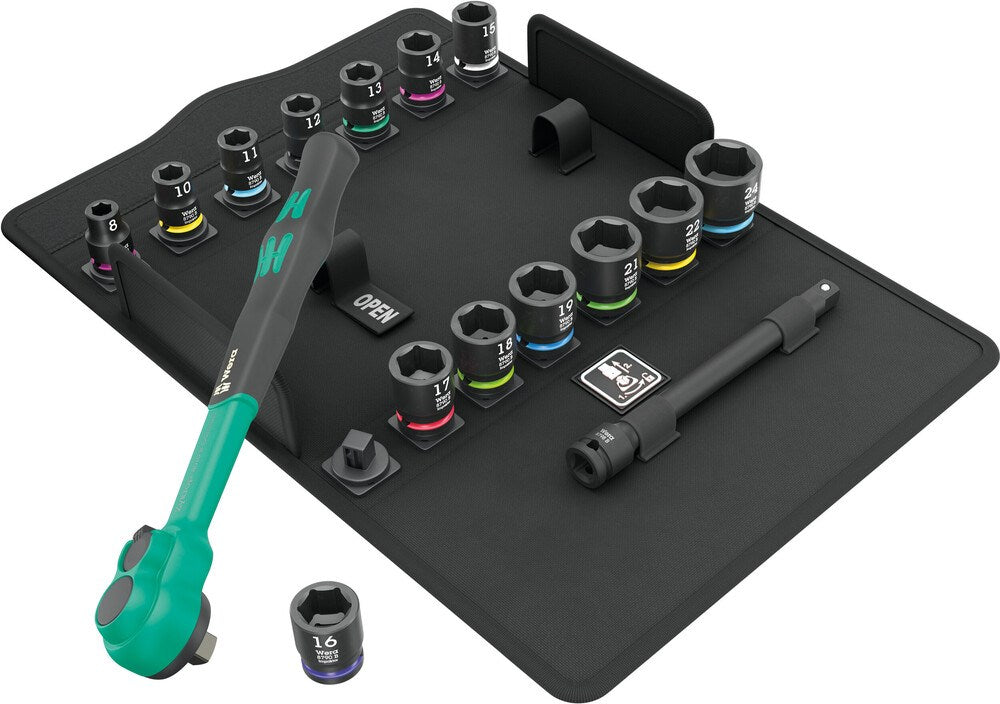 8100 SB 12 Zyklop Comfort ratelset, omschakelpal, 3/8" aandrijving, metrisch