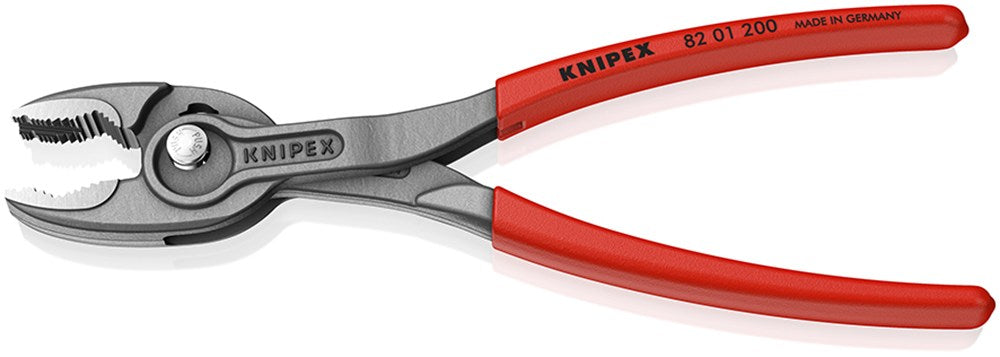 KNIPEX 82 01 200 TwinGrip® Voor- en zij-grijptang met antslip kunststof bekleed grijs geatramenteerd