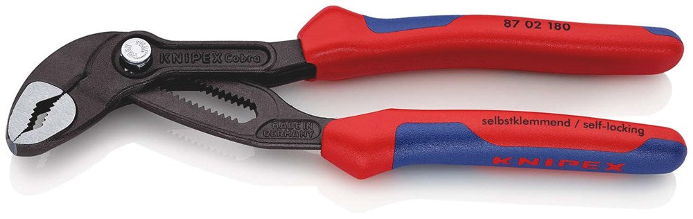 KNIPEX 87 02 180 Cobra® Hightech-waterpomptang met meer-componenten greep grijs geatramenteerd 180 m