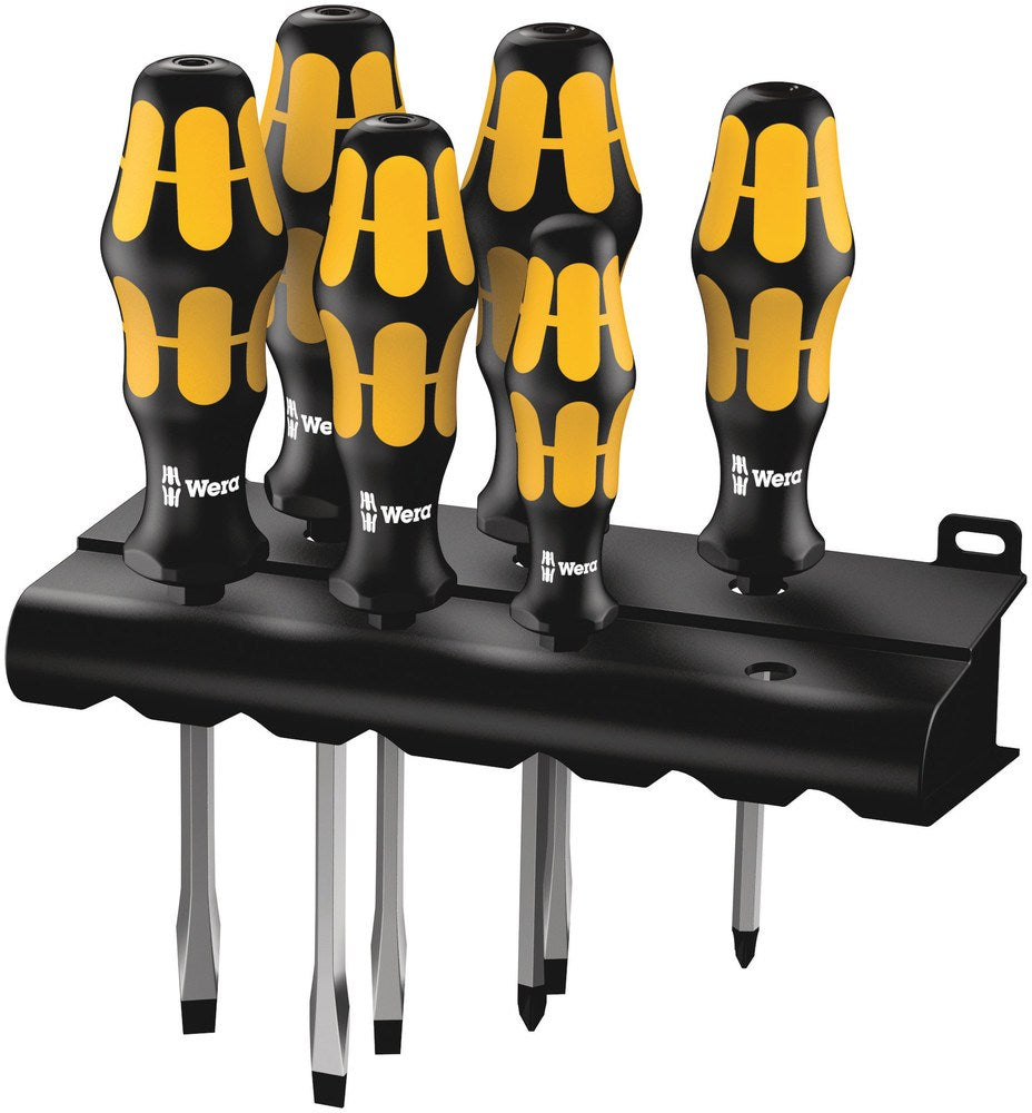 932 S/6 SCHROEVENDRAAIERSET KRAFTFORM WERA: DE SCHROEFBEITEL + HOUDER, 6 -DELIG