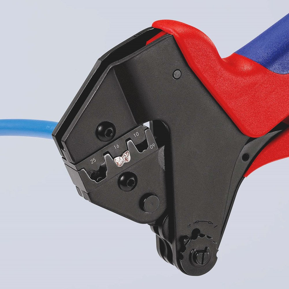 KNIPEX 97 43 200 Krimp-systeemtang voor verwisselbare krimpprofielen met meer-componenten greep gebr