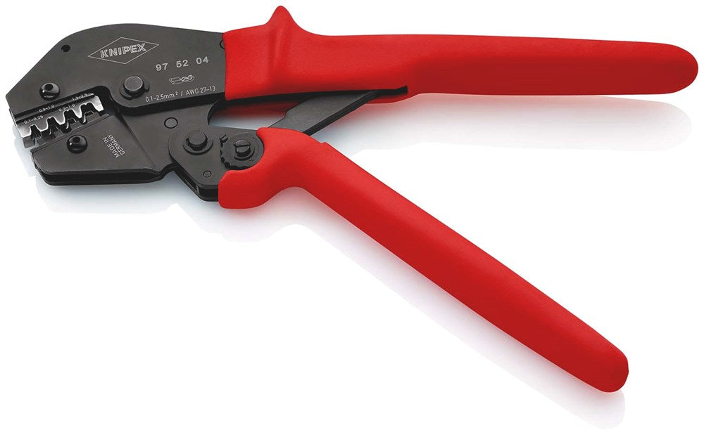 KNIPEX 97 52 04 Krimptang ook te bedienen met twee handen met antislip kunststof bekleding gebruinee