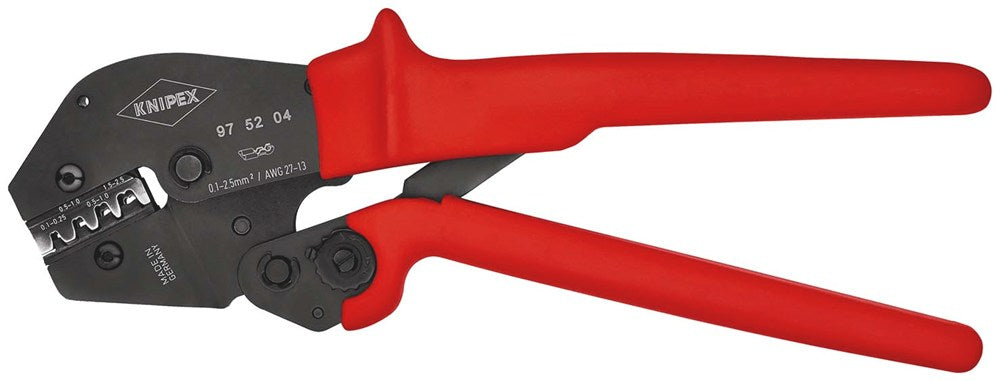 KNIPEX 97 52 04 Krimptang ook te bedienen met twee handen met antislip kunststof bekleding gebruinee