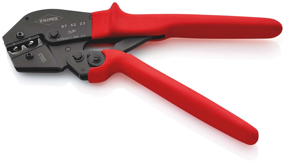 KNIPEX 97 52 23 Krimptang ook te bedienen met twee handen met antislip kunststof bekleding gebruinee