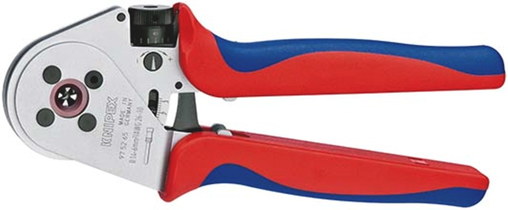KNIPEX 97 52 65 A Vierdoornkrimptang voor gedraaide contacten met meer-componenten greep verchroomd