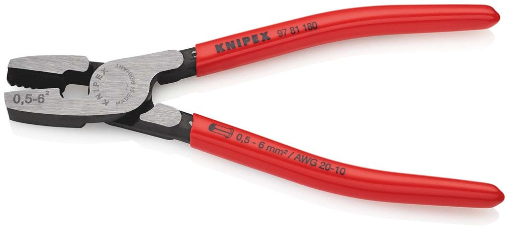 KNIPEX 97 81 180 Krimptang voor adereindhulzen met voorinvoering met kunststof bekleed 180 mm