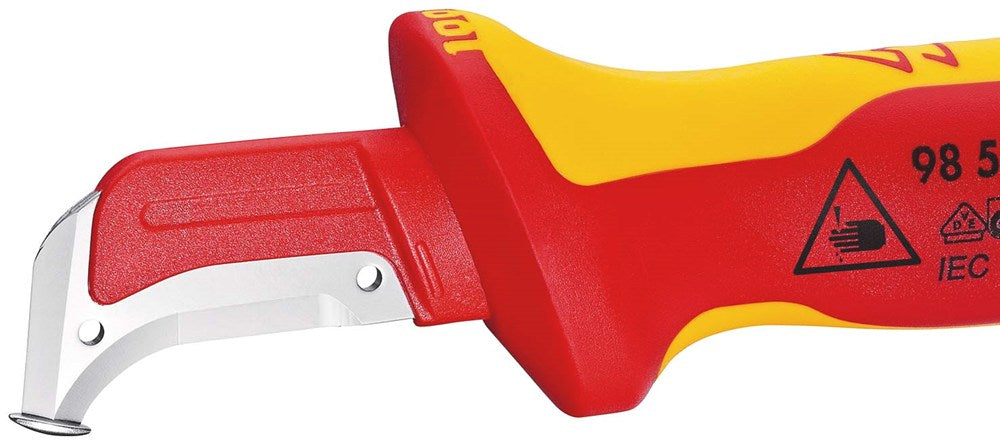 KNIPEX 98 55 Kabelmes met glijschoen geïsoleerd met meer-componentengrepen, VDE-getest 180 mm