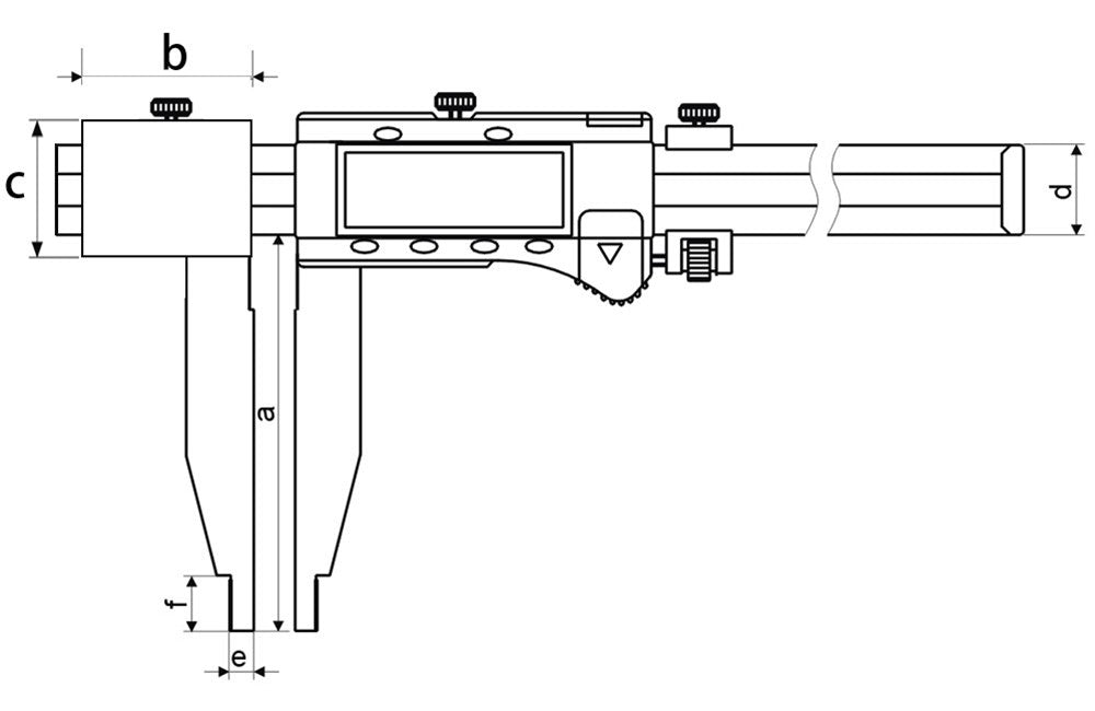 Digitale controlle schuifmaat 1000x150mm meetkaken verstelbaar