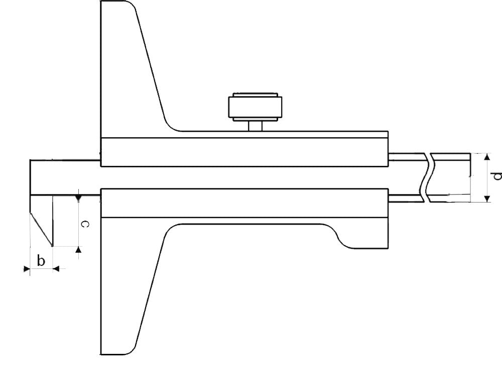 Diepte schuifmaat 300x100mm met haak aflezing 1/50=0,02mm RVS