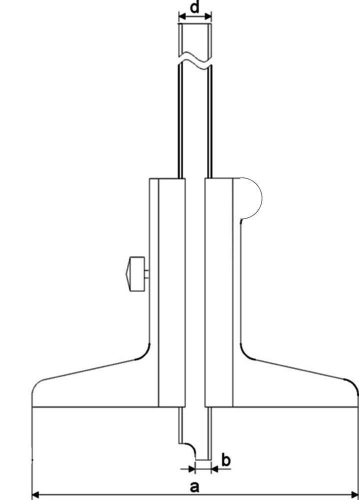 Praz. Tiefen-Messschieber DIN862 300x150 mm, INOX matt. 1/50mm